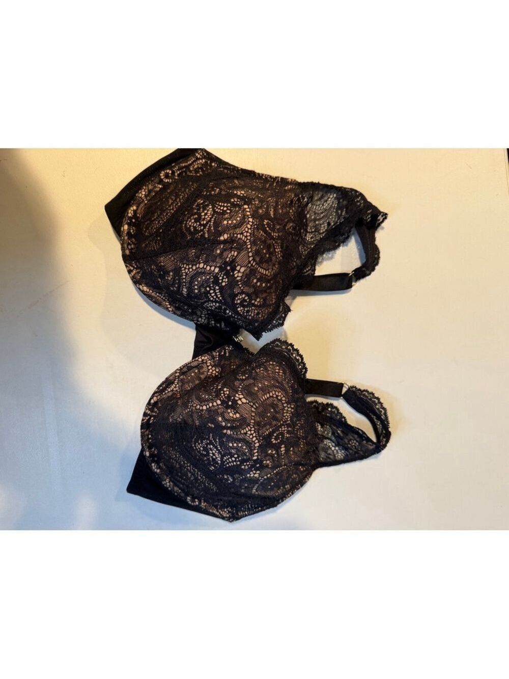 ThirdLove Black Beige Lace Plunge Contour Bra 38E